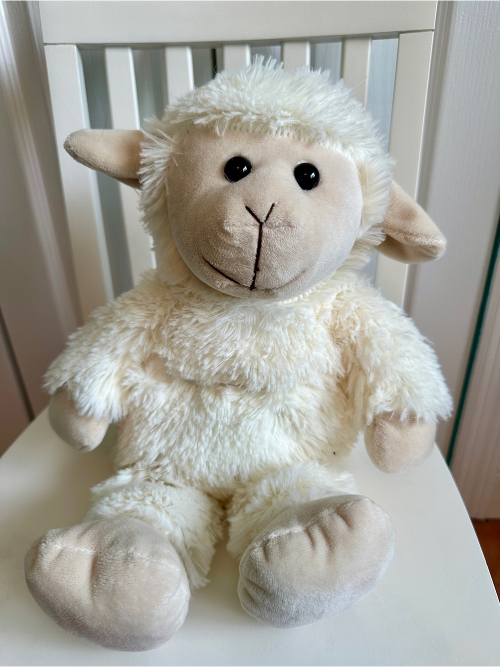 Plush Ivory Lamb Decorative Accent - Soft Cozy Plush